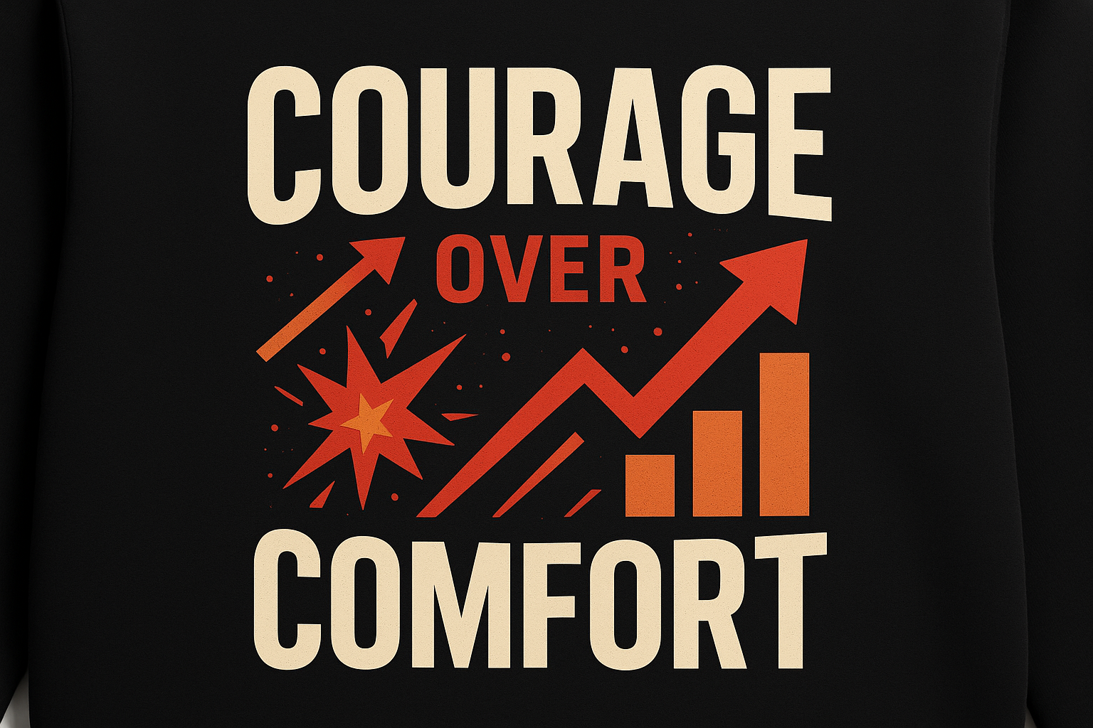 Courage Over Comfort Sweatshirt Design
