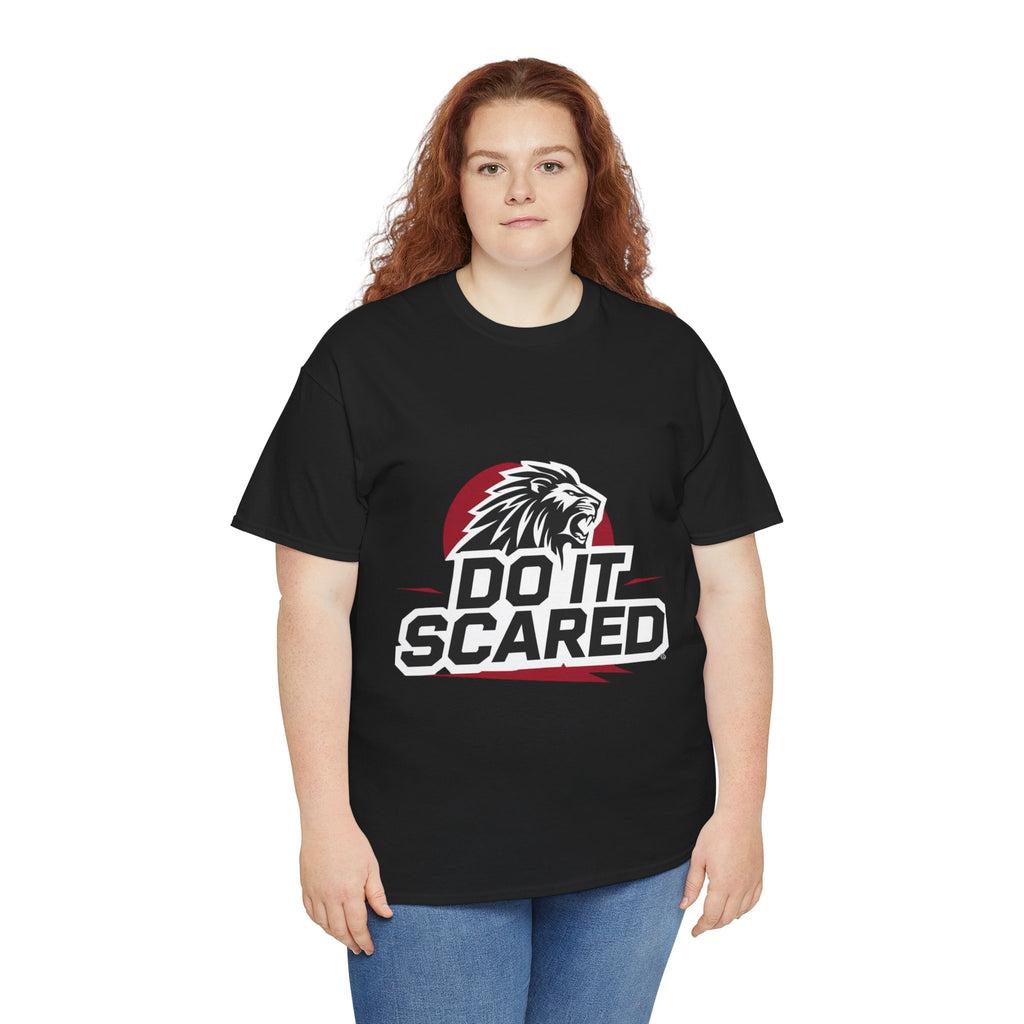 Motivational Unisex Heavy Cotton Tee - 'Do It Scared' Graphic Shirt