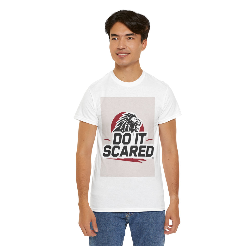 Motivational Unisex Heavy Cotton Tee - 'Do It Scared' Graphic Shirt