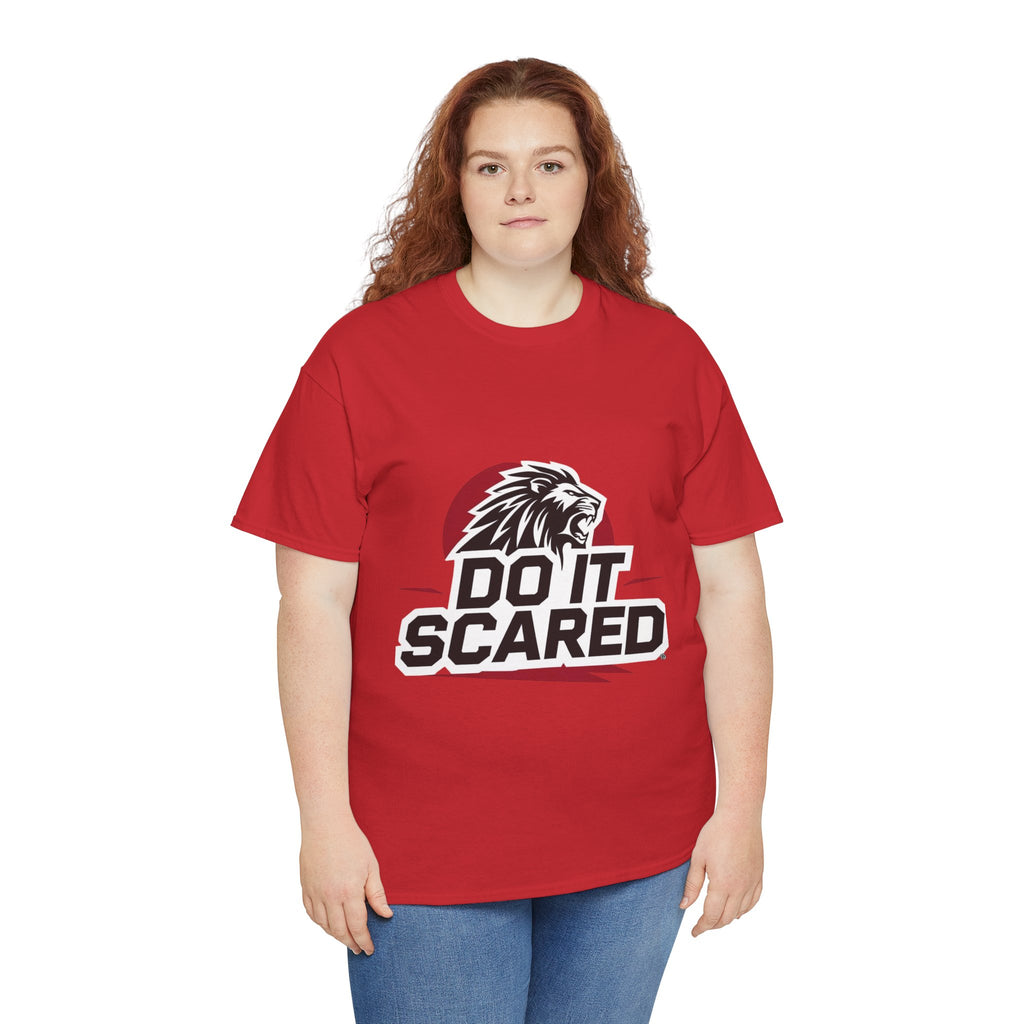 Motivational Unisex Heavy Cotton Tee - 'Do It Scared' Graphic Shirt