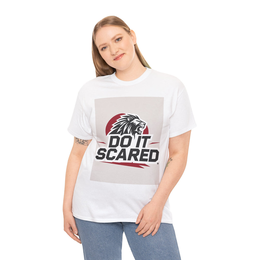 Motivational Unisex Heavy Cotton Tee - 'Do It Scared' Graphic Shirt