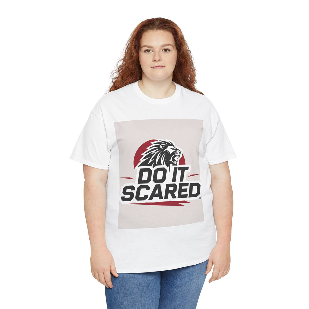 Motivational Unisex Heavy Cotton Tee - 'Do It Scared' Graphic Shirt
