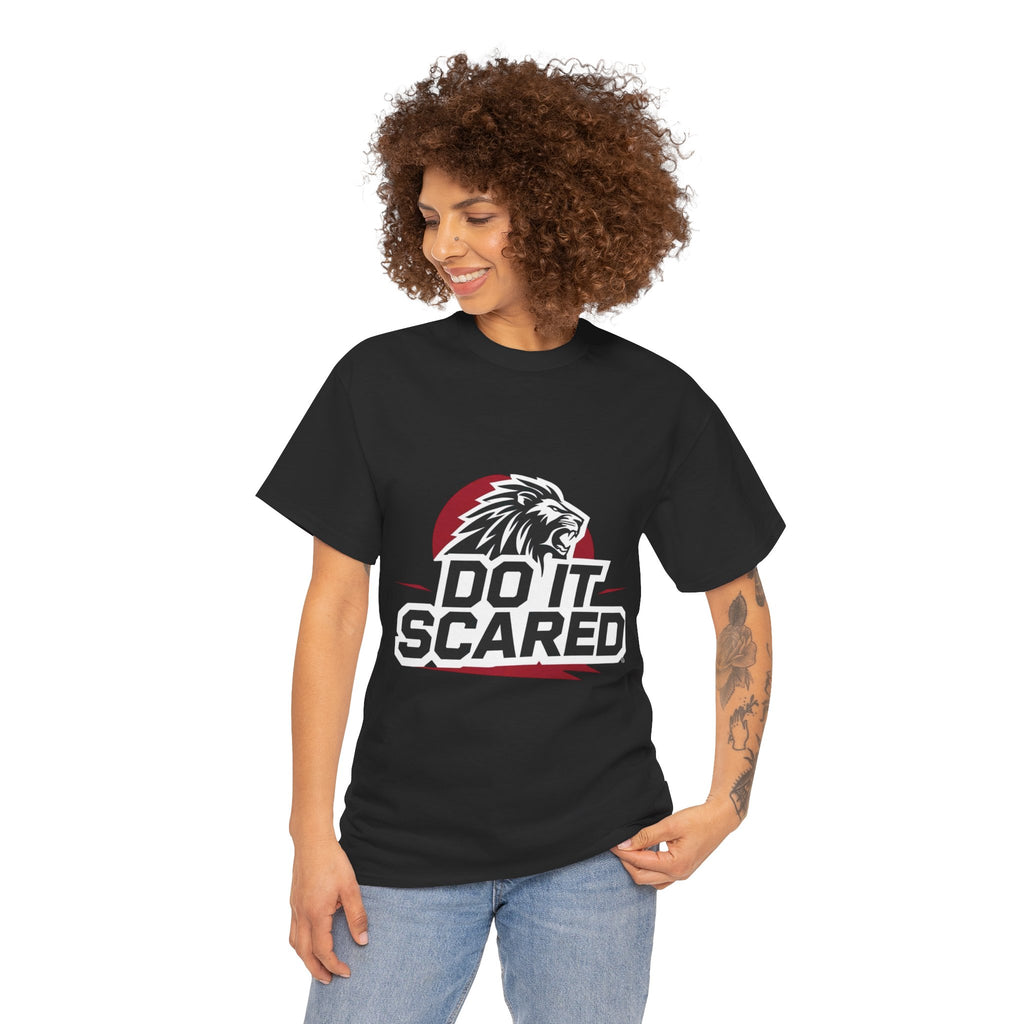 Motivational Unisex Heavy Cotton Tee - 'Do It Scared' Graphic Shirt