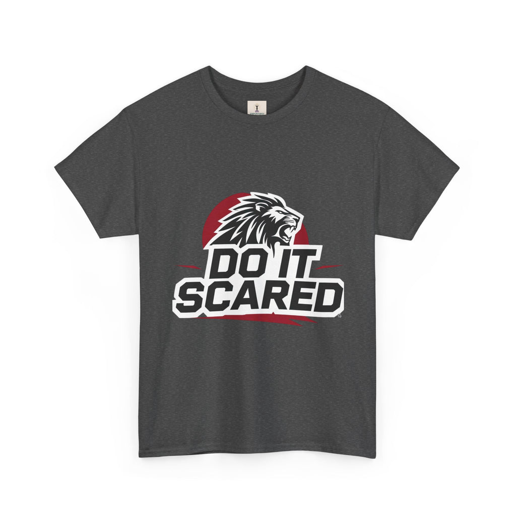 Motivational Unisex Heavy Cotton Tee - 'Do It Scared' Graphic Shirt