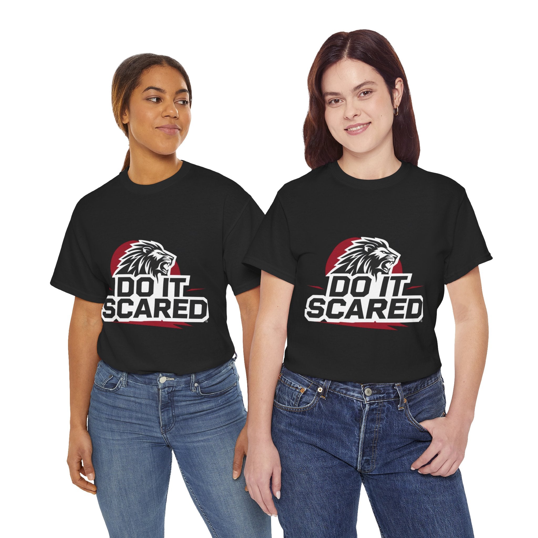 Motivational Unisex Heavy Cotton Tee - 'Do It Scared' Graphic Shirt