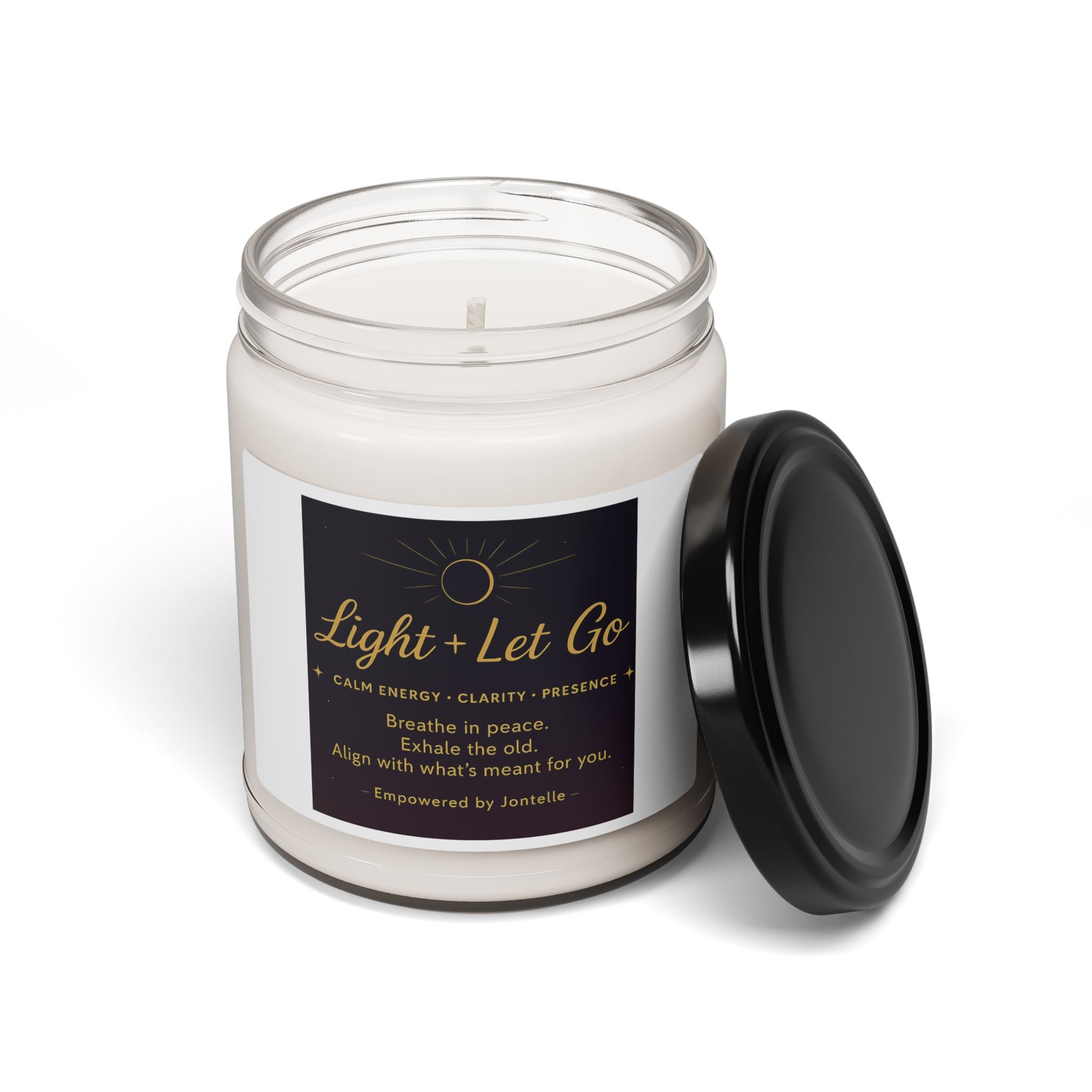 Light + Let Go Scented Soy Candle - 9oz for Calm Energy and Clarity