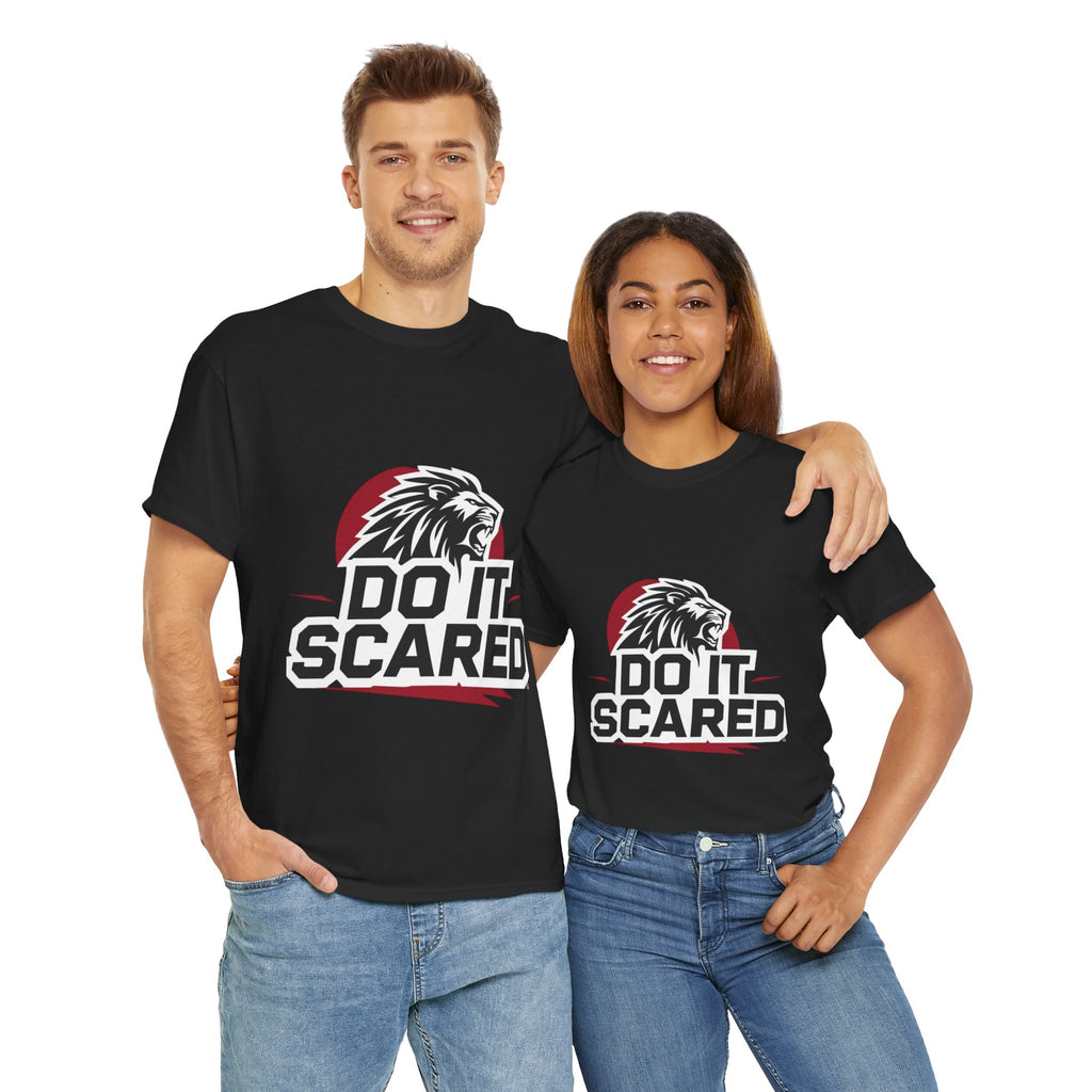 Motivational Unisex Heavy Cotton Tee - 'Do It Scared' Graphic Shirt