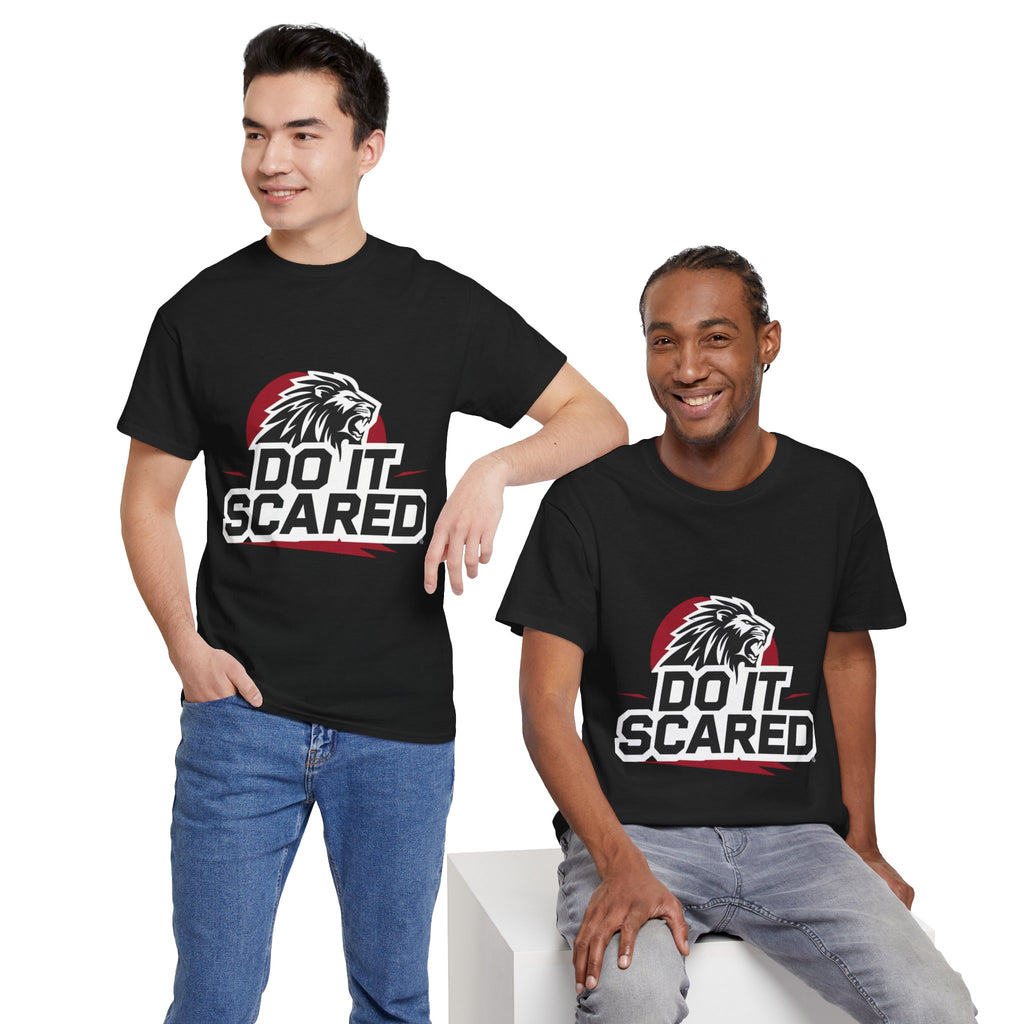 Motivational Unisex Heavy Cotton Tee - 'Do It Scared' Graphic Shirt