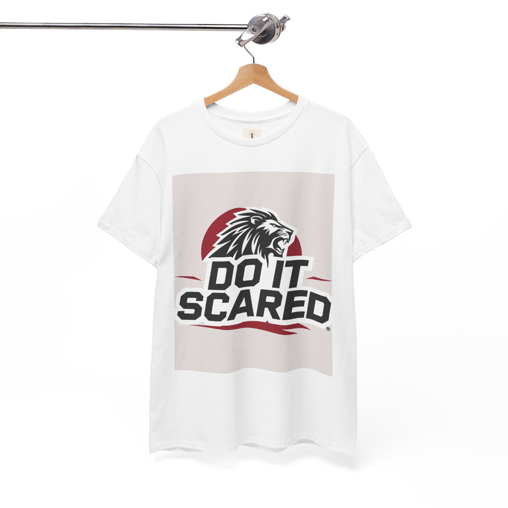 Motivational Unisex Heavy Cotton Tee - 'Do It Scared' Graphic Shirt