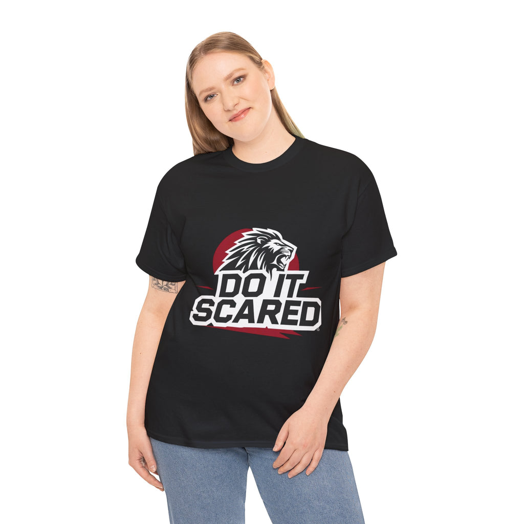 Motivational Unisex Heavy Cotton Tee - 'Do It Scared' Graphic Shirt