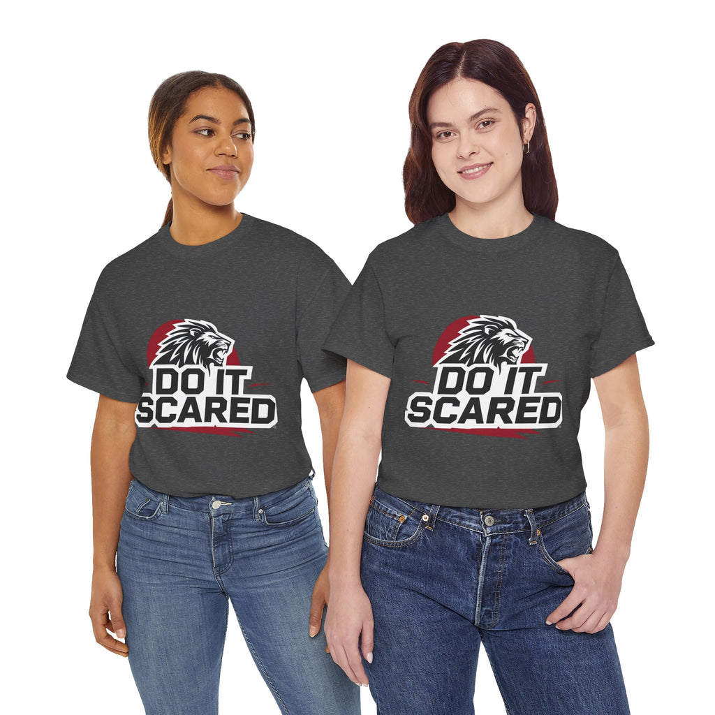 Motivational Unisex Heavy Cotton Tee - 'Do It Scared' Graphic Shirt
