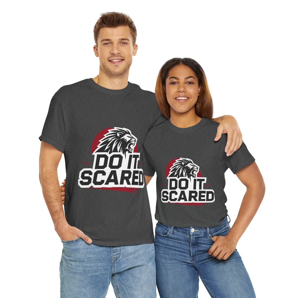 Motivational Unisex Heavy Cotton Tee - 'Do It Scared' Graphic Shirt
