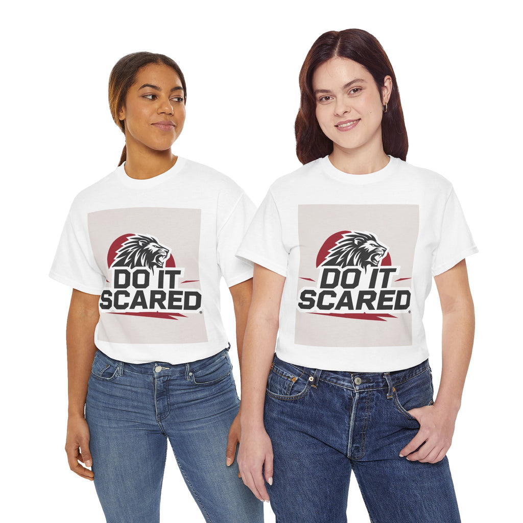 Motivational Unisex Heavy Cotton Tee - 'Do It Scared' Graphic Shirt