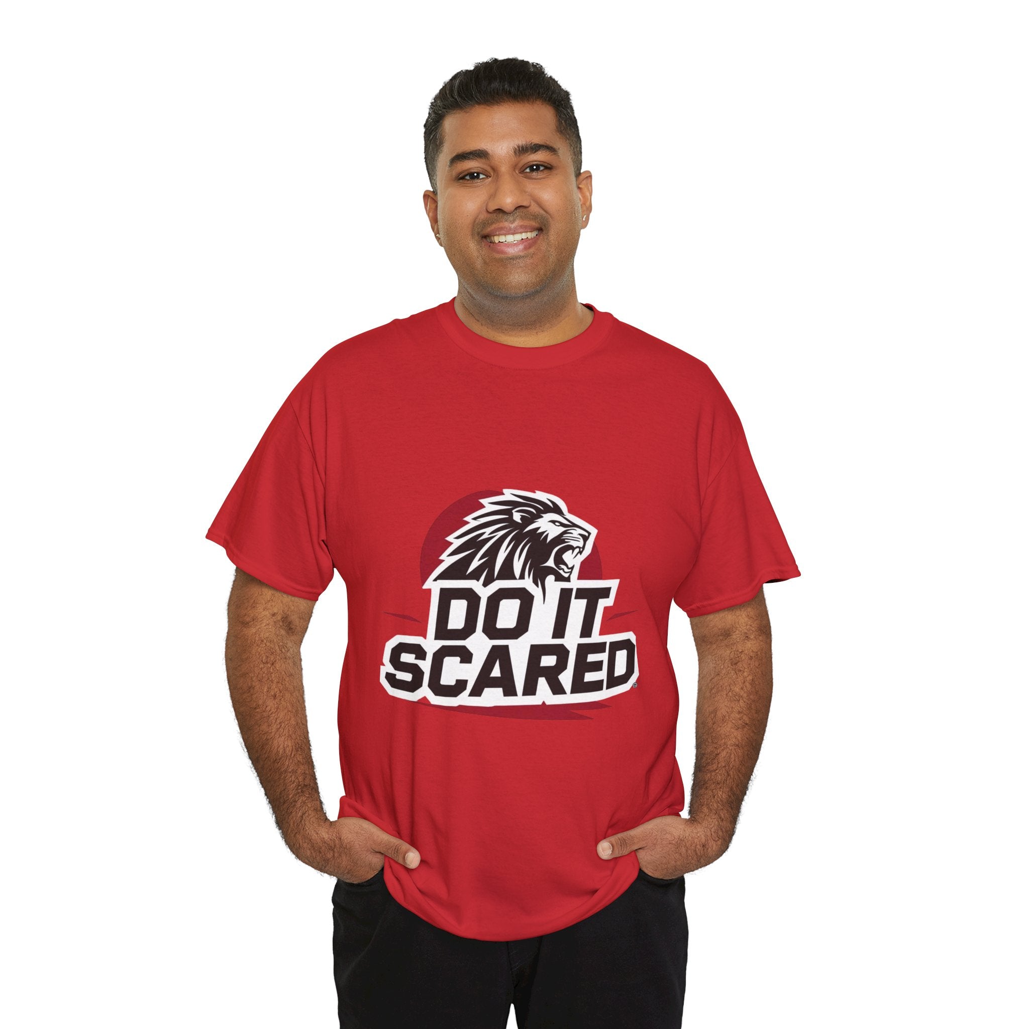 Motivational Unisex Heavy Cotton Tee - 'Do It Scared' Graphic Shirt