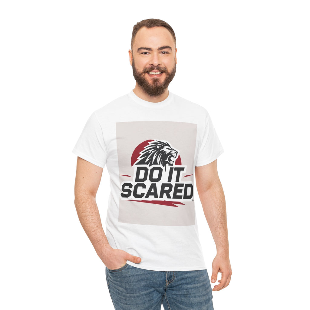 Motivational Unisex Heavy Cotton Tee - 'Do It Scared' Graphic Shirt