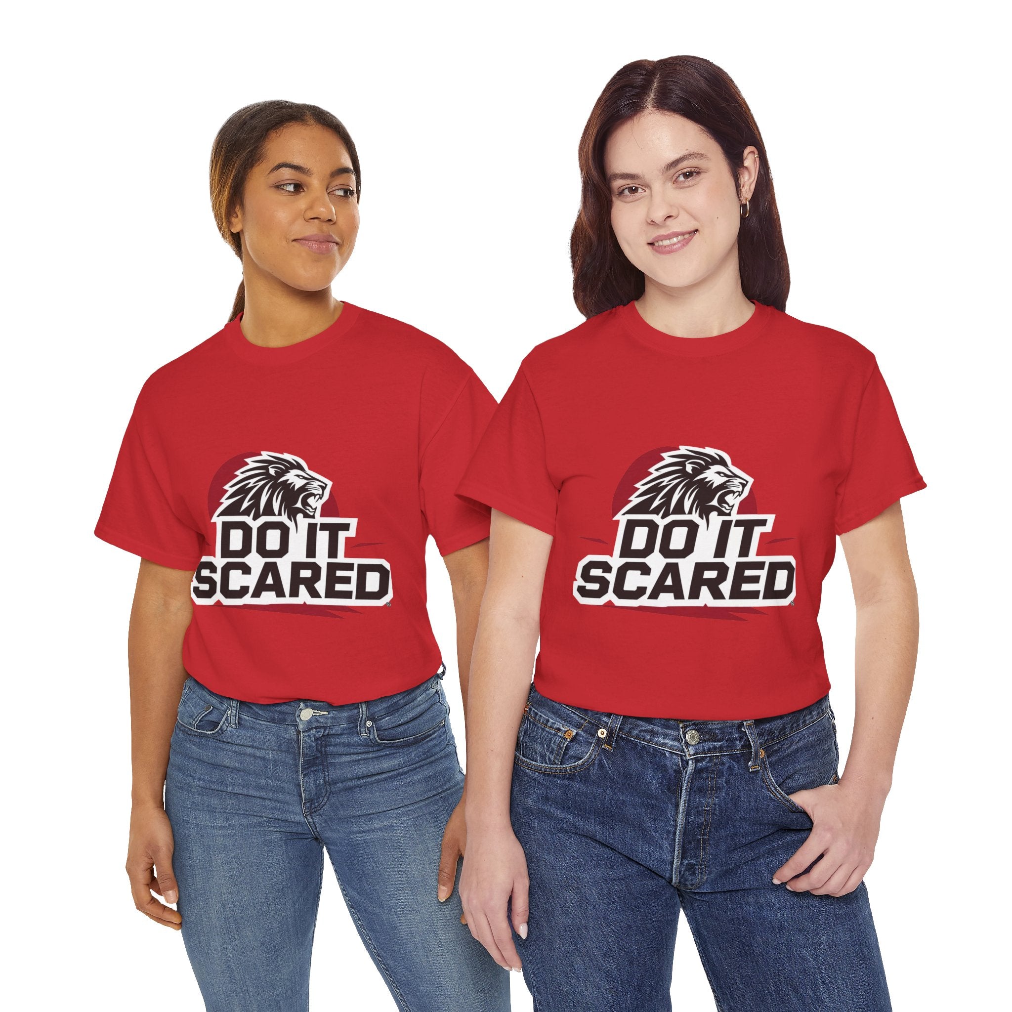 Motivational Unisex Heavy Cotton Tee - 'Do It Scared' Graphic Shirt