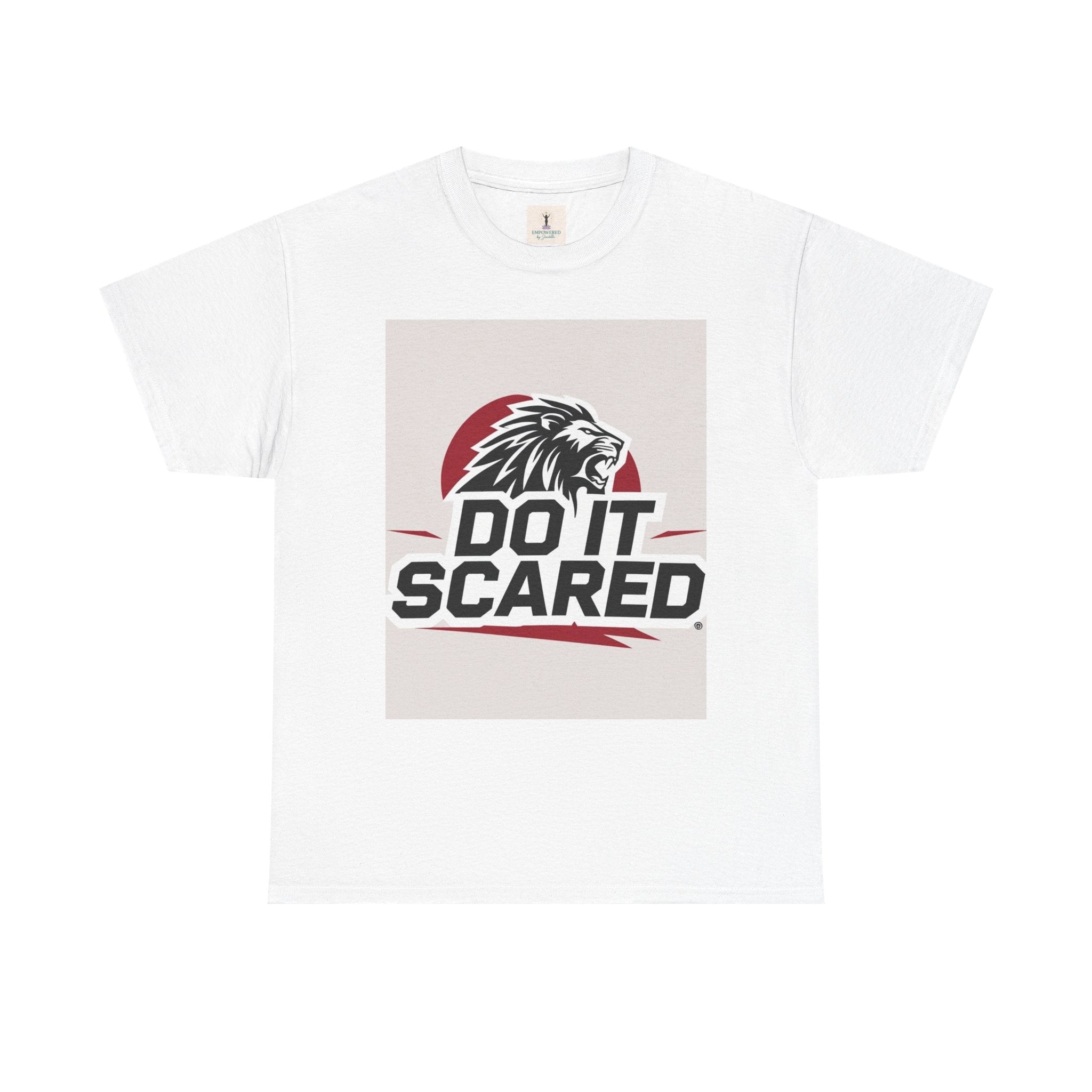 Motivational Unisex Heavy Cotton Tee - 'Do It Scared' Graphic Shirt