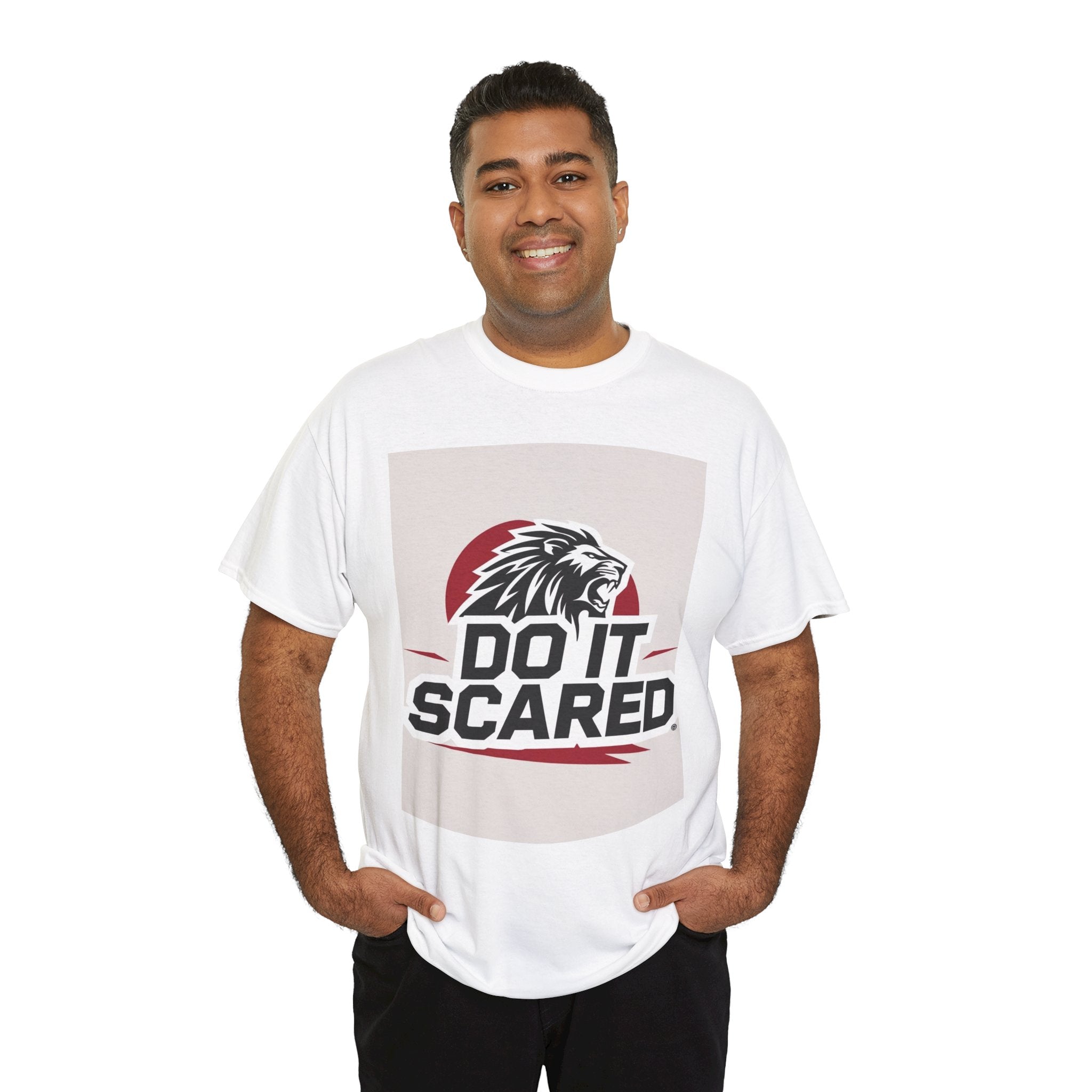 Motivational Unisex Heavy Cotton Tee - 'Do It Scared' Graphic Shirt